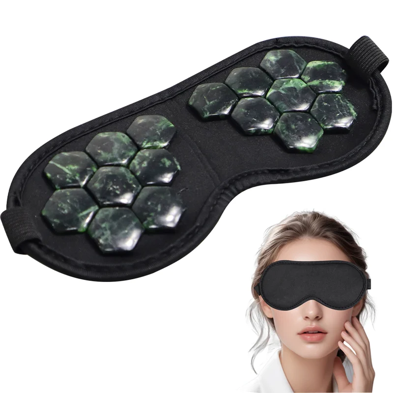

Natural Jade Eye Mask Cooling Gemstone Therapy for Puffy Eyes Dark Circles & Migraine Relief Hand-Polished Cold Compress Facial