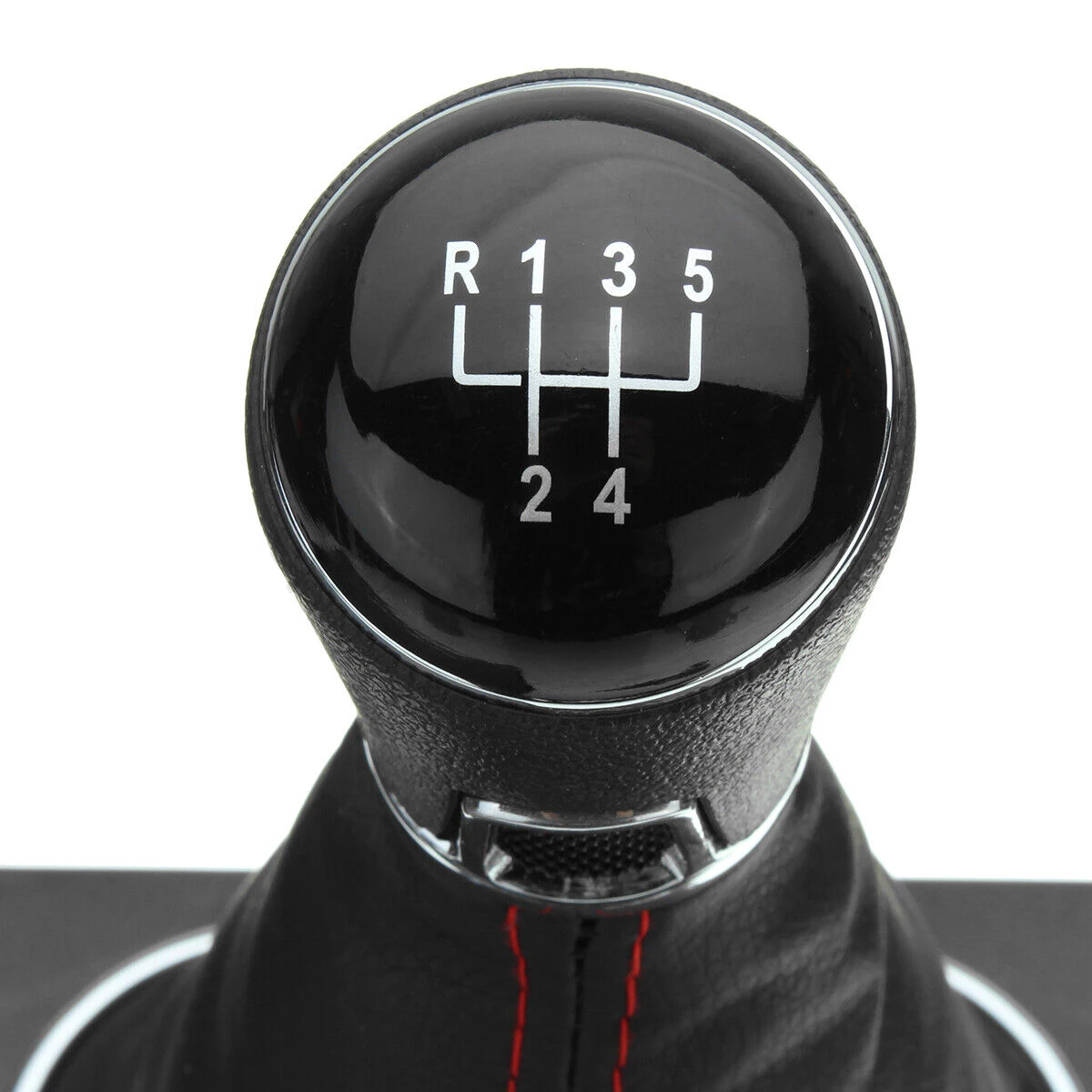 5 Speed For VW Golf Mk5 Mk6 Gear Stick Shift Knob Black Gaiter Boot Cover Frame