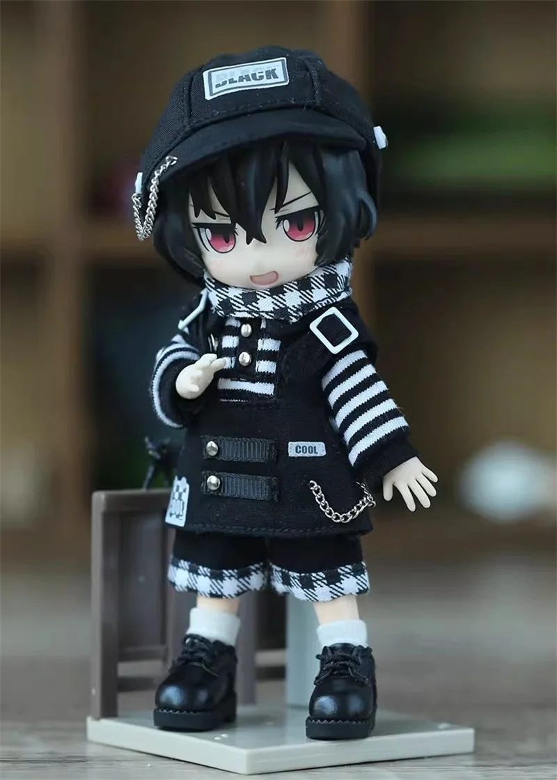 الحلزون 1/12 12 نقطة OB11 ملابس دمى العصرية سوبر كول سترة علوية السراويل طقم قبعات نموذج Ashi 2.0 P9 UFDOLL Bjd الجسم في المخزون