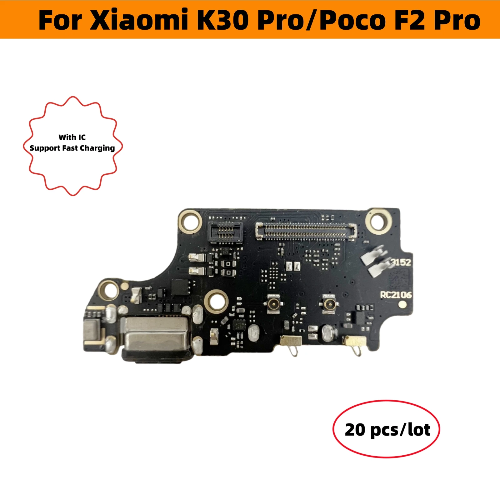 

20 Pcs/Lot USB Charger Dock Flex Cable Connector Board Charging Port Replacement Parts For Xiaomi Poco F2 K30 Pro