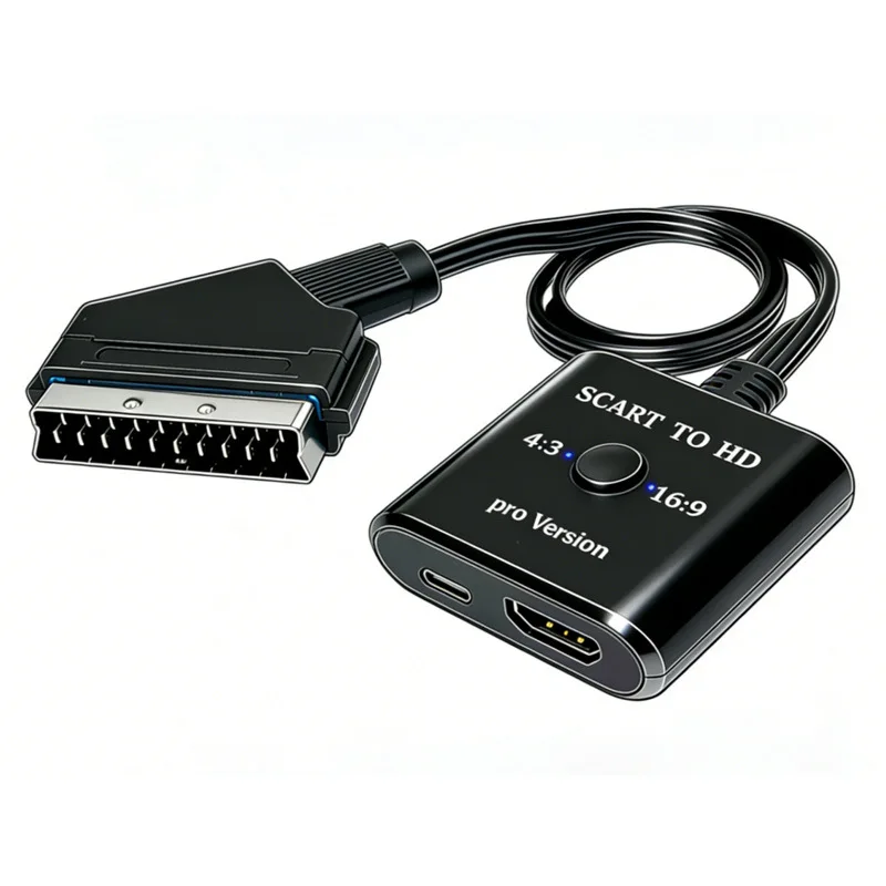 Video Audio Adapter 1080P SCART To for HDTV Converter AV Signal Adapter for HD TV DVD for HDTV-A25R