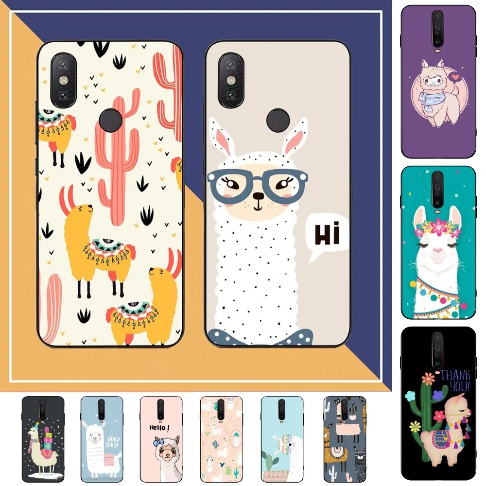 Cute Llama Alpaca Phone Case For Redmi Note 4 X 5 A 6 7 8 T 9 9S 10 11 11S 11Epro Poco M3 pro