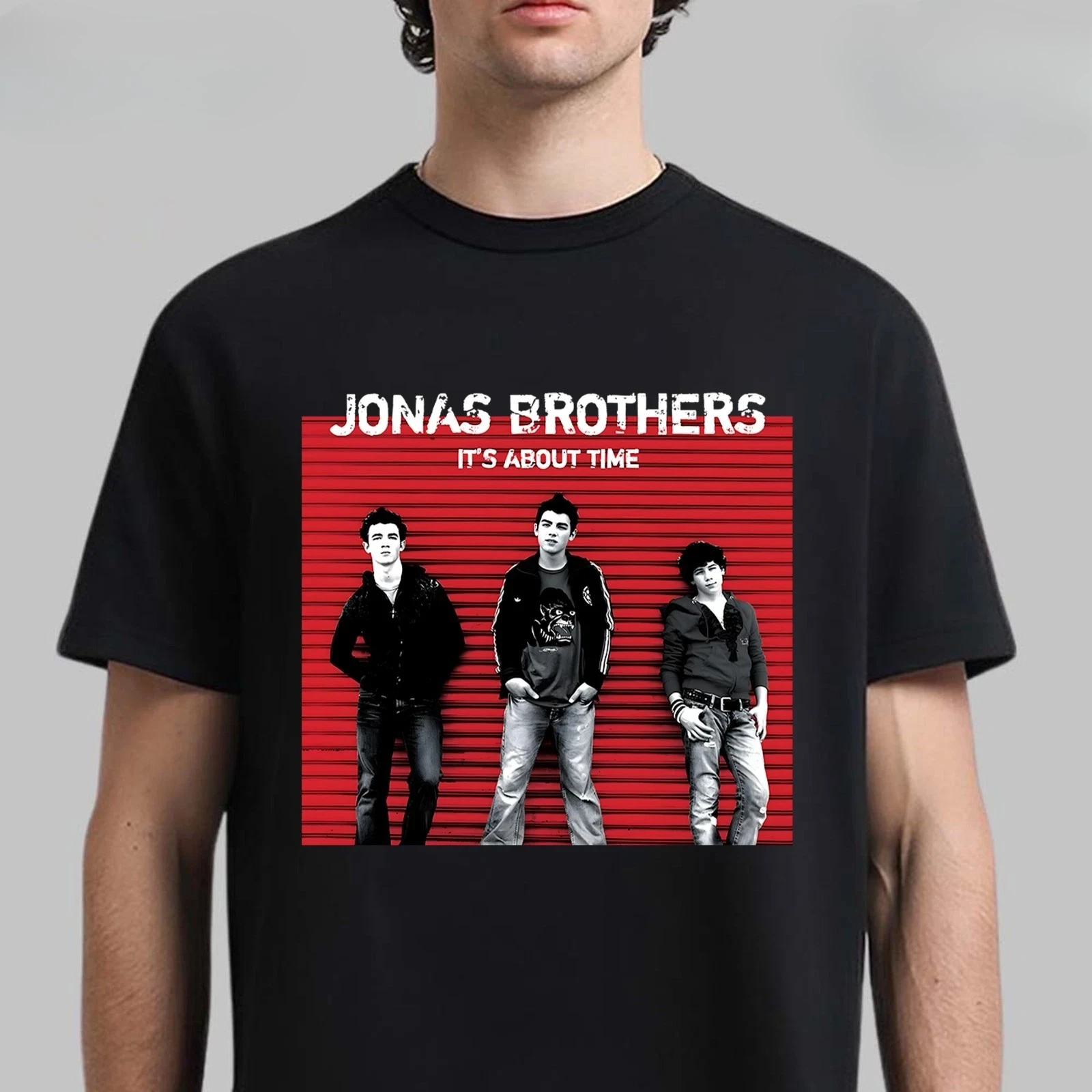 تي شيرت Jonas Brothers It's About Time - متعدد الألوان الفاخرة الراقية لكل من الرجال والنساء، أفضل عرض ساخن للصيف Y2k #2