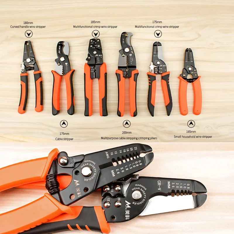 Wire Stripper Decrustation Pliers Cable Wire Stripper Cutter Manganese Alloy Steel Anti-rust Crimper Household Electrician Tools