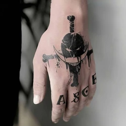 Luna Store Anime Ace Tempary Tattoos Cartoon Whitebeard Pirates Flag Body Art Arm Finger Tatto Realistic Fake Tatoo Sticker