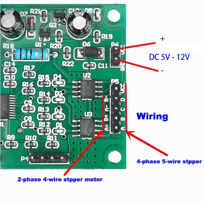 محرك متدرج تيار مستمر 5 فولت 6 فولت 9 فولت 12 فولت 2-المرحلة 4-سلك 4-المرحلة 5-سلك متعدد الوظائف سرعة تحكم CW CCW وحدة المجلس
