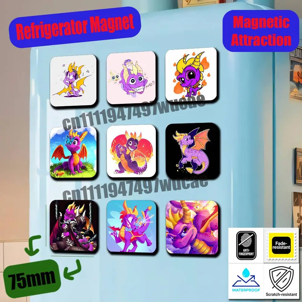 For Spyro the Dragon Refrigerator Magnets Metal Cabinet Custom Fridge Freezer Magnetic Cards Cover
