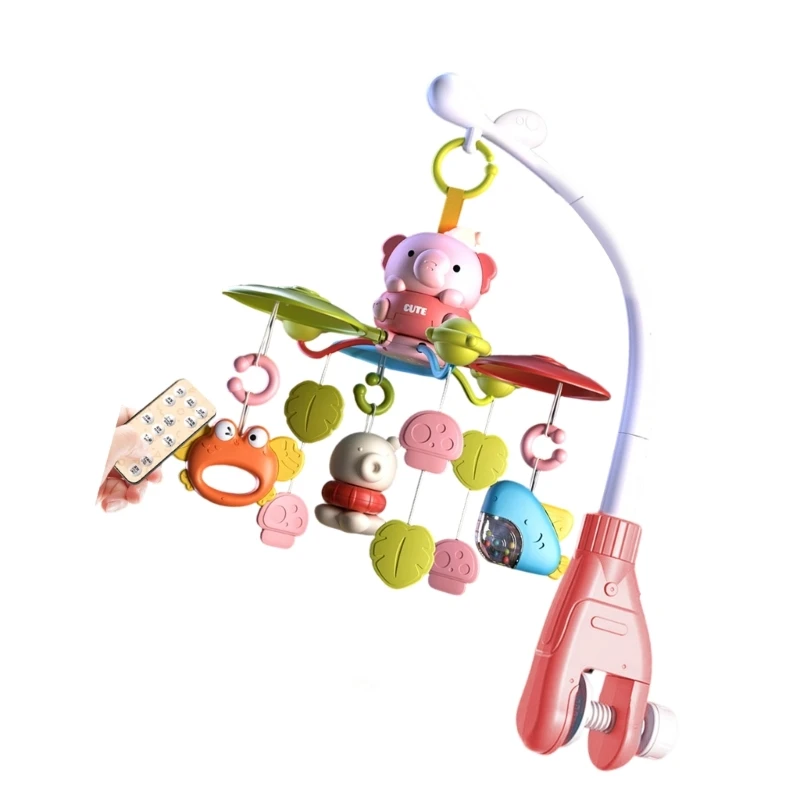 Roterende muziekdoos Wieg Mobiel hangend speelgoed voor baby Visuele auditieve stimulatie 15UB