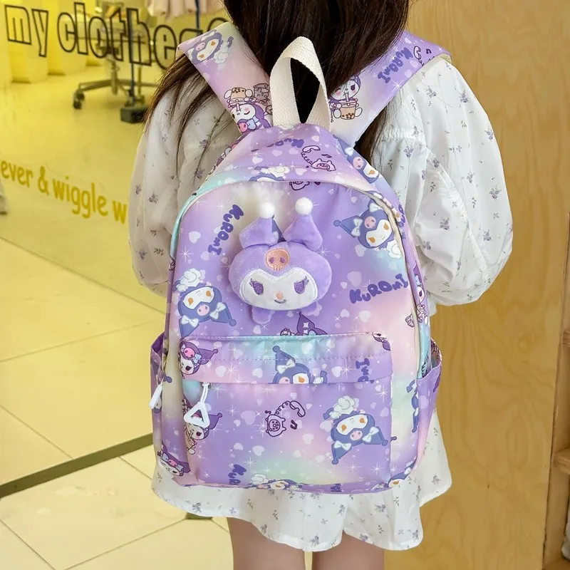 

Kuromi Hello Kittys Sanrios Child Backpack Child Bag Cartoon Cute Boy Girl Light Student Breathable Large Capacity Portable