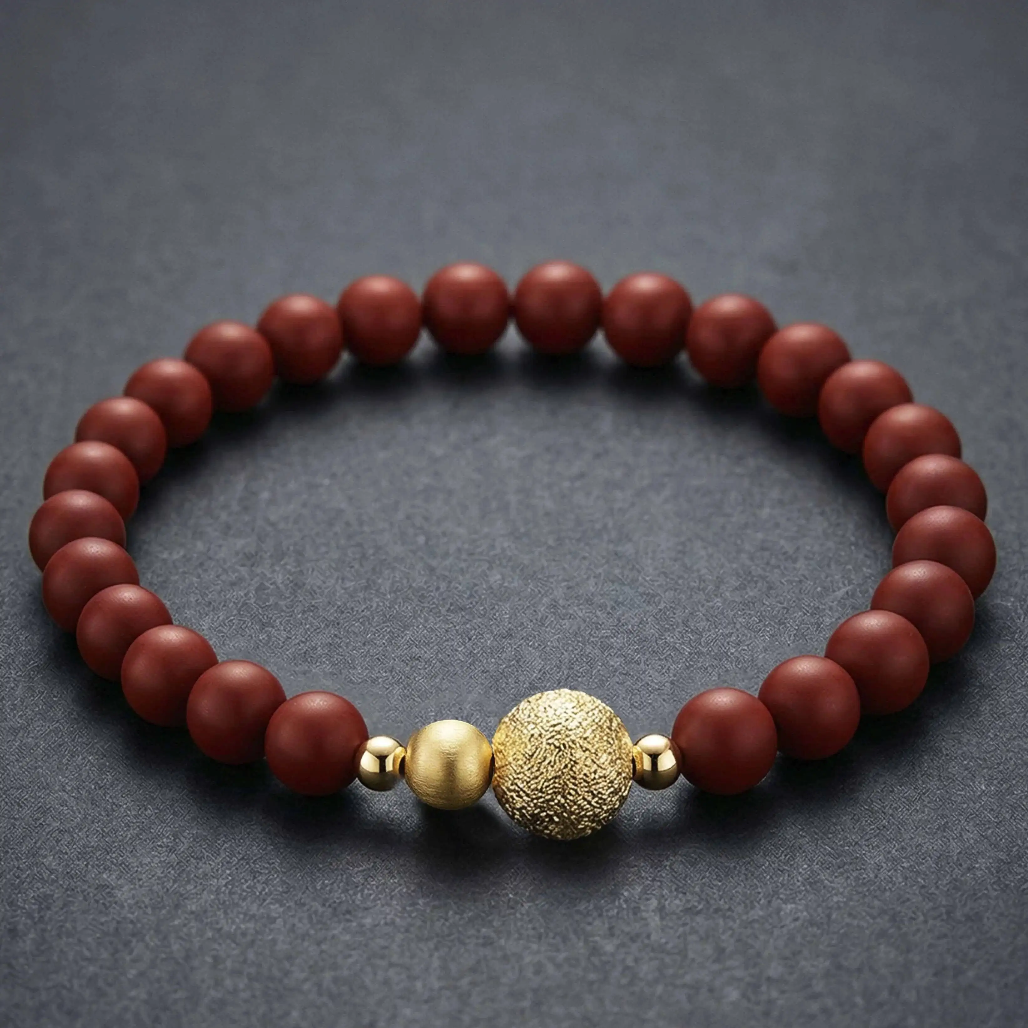 A Piece Of Jewelry| Zhu Yan / Purple Clay Bracelet For Tea Ceremony Couples, Buddhist Bead Bracelet, Fortune Bead, Gold