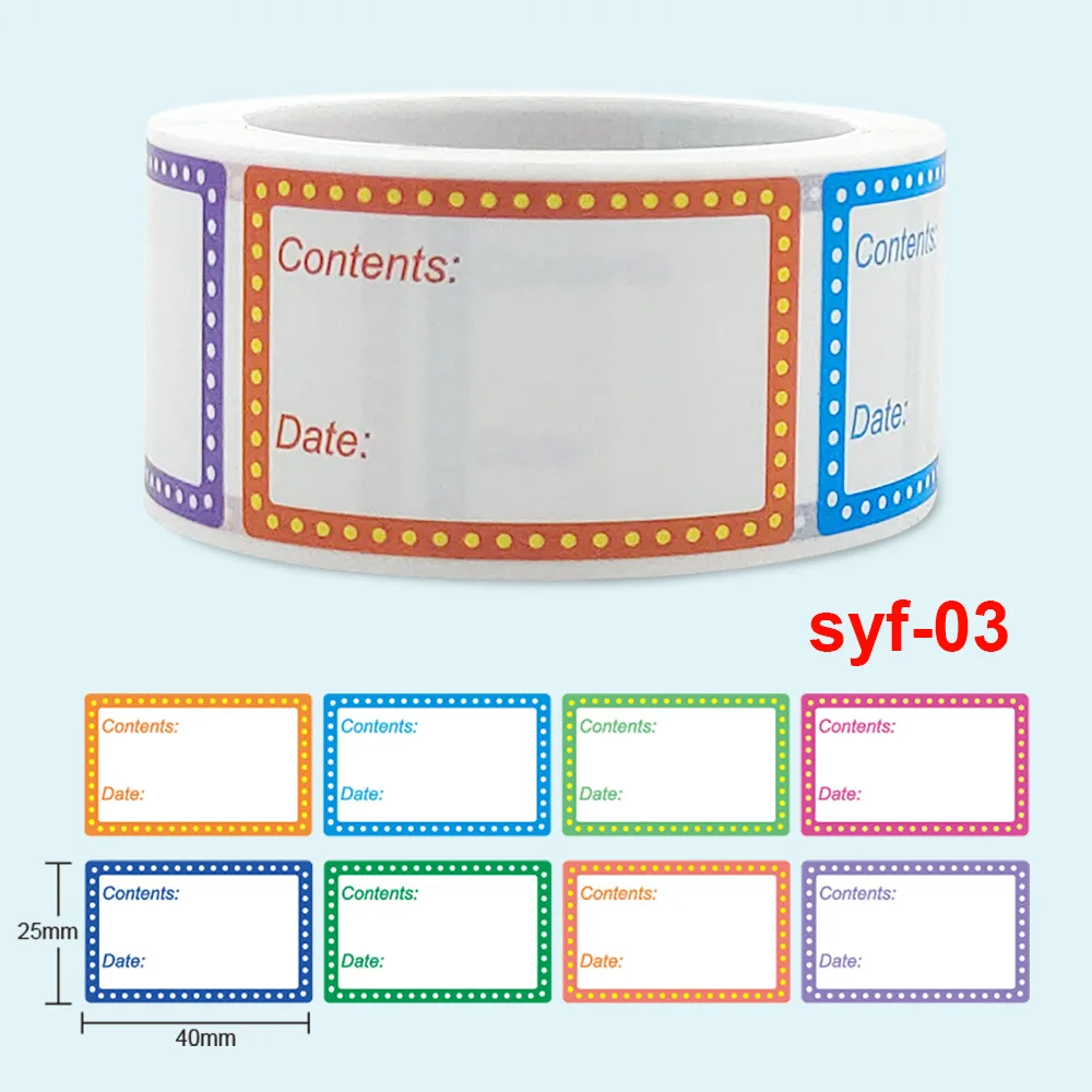 Safe Date Food catalog Storage Self-adhesive Label sticker Kitchen refrigerator blank label sticker Office stationery