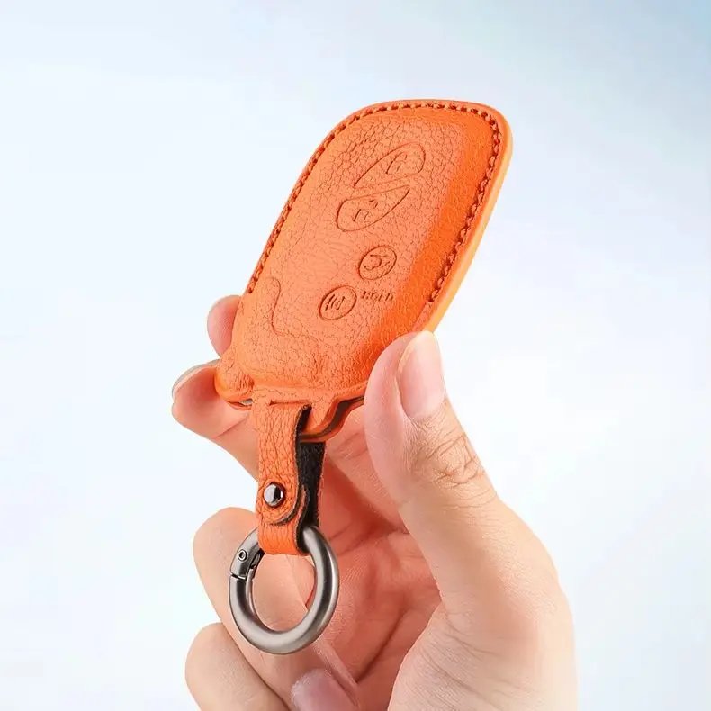 Goatskin Car Remote Key Case Cover Shell For Lexus GS430 ES350 GS350 LX570 IS350 RX350 IS250 2/3/4 Button keychain accessories
