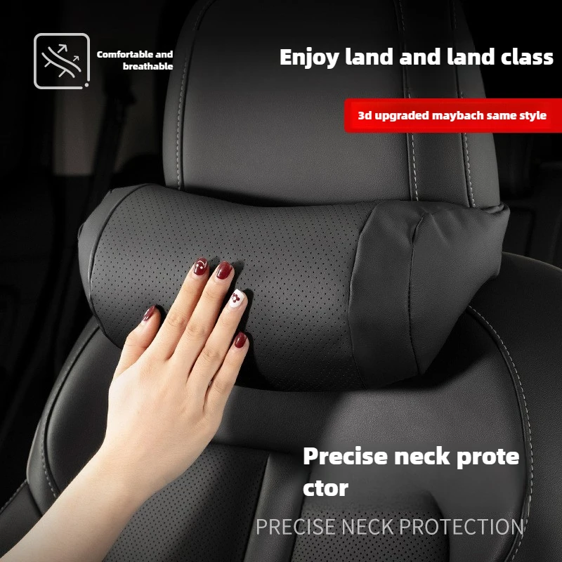 Car Headrest Comfortable Anti-fatigue Nappa leather Seat Neck Pillow ForTesla Model 3 Model Y Model X Car Interior Accessories