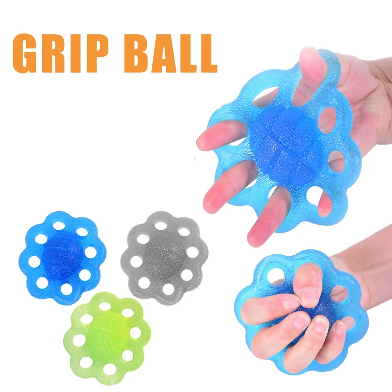 

1Pcs TPR Grip Ball Finger Strength Trainer Rehabilitation Training Hand Gripping Ring Palm Finger Extension Exerciser Muscle Rec