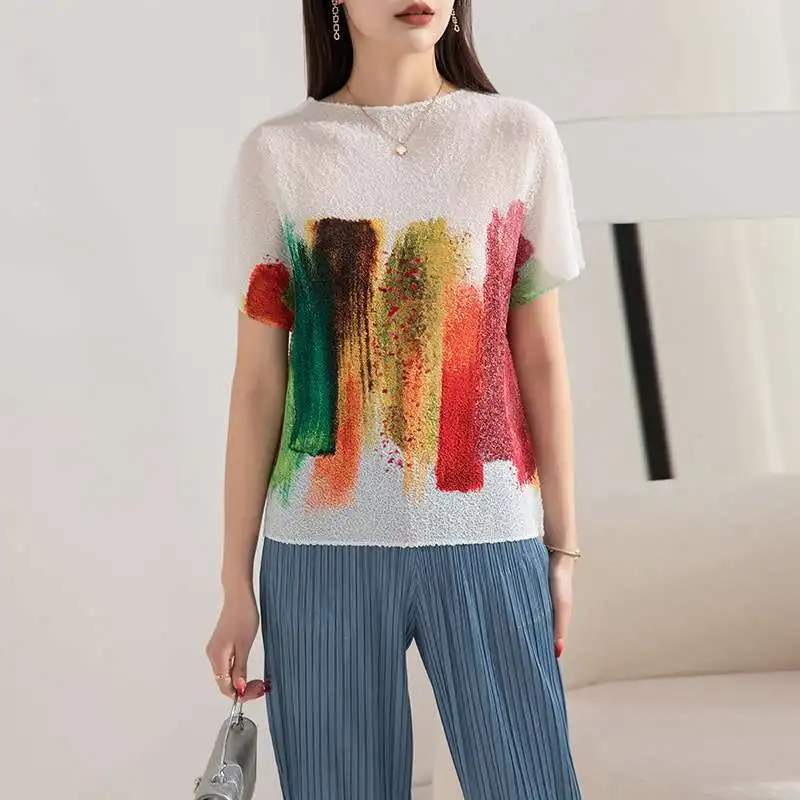

Spring New Val Heavydu Women's Tirt ortsved Commute Sle round Ne Folded Hem ort Sve Polyester Fiber
