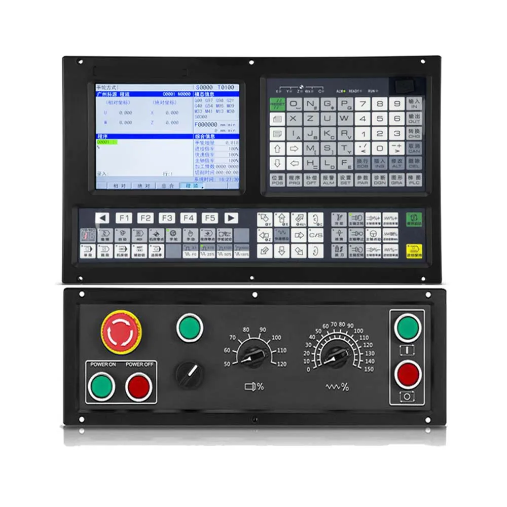 CNC 980TC Lathe Controller Support PLC+ATC High Grade 2Axis Board CNC Lathe Controller 8 Inch Display PLC Function Tac Panel