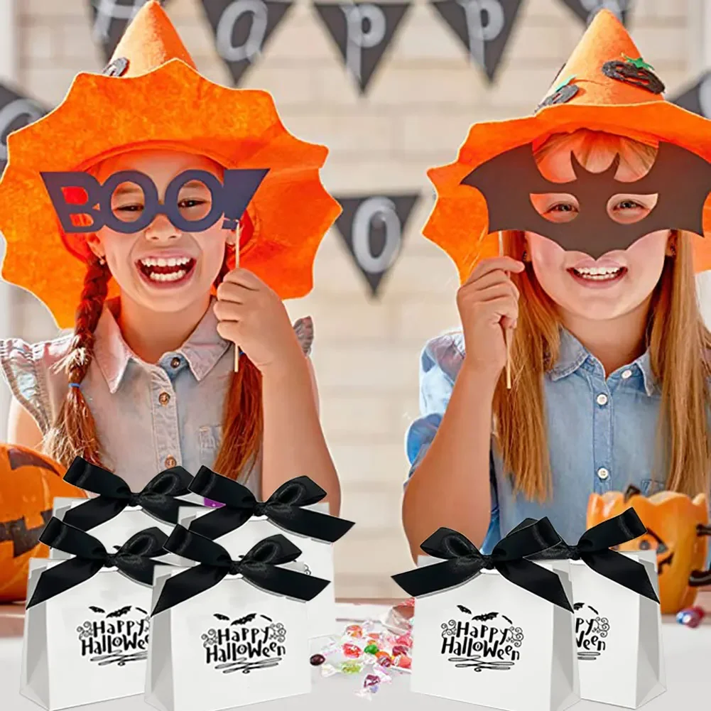 

Halloween Candy Bags - 12 Spooky Trick or Treat Sweet Goodie Bags with Gift Boxes for Kids and Adults