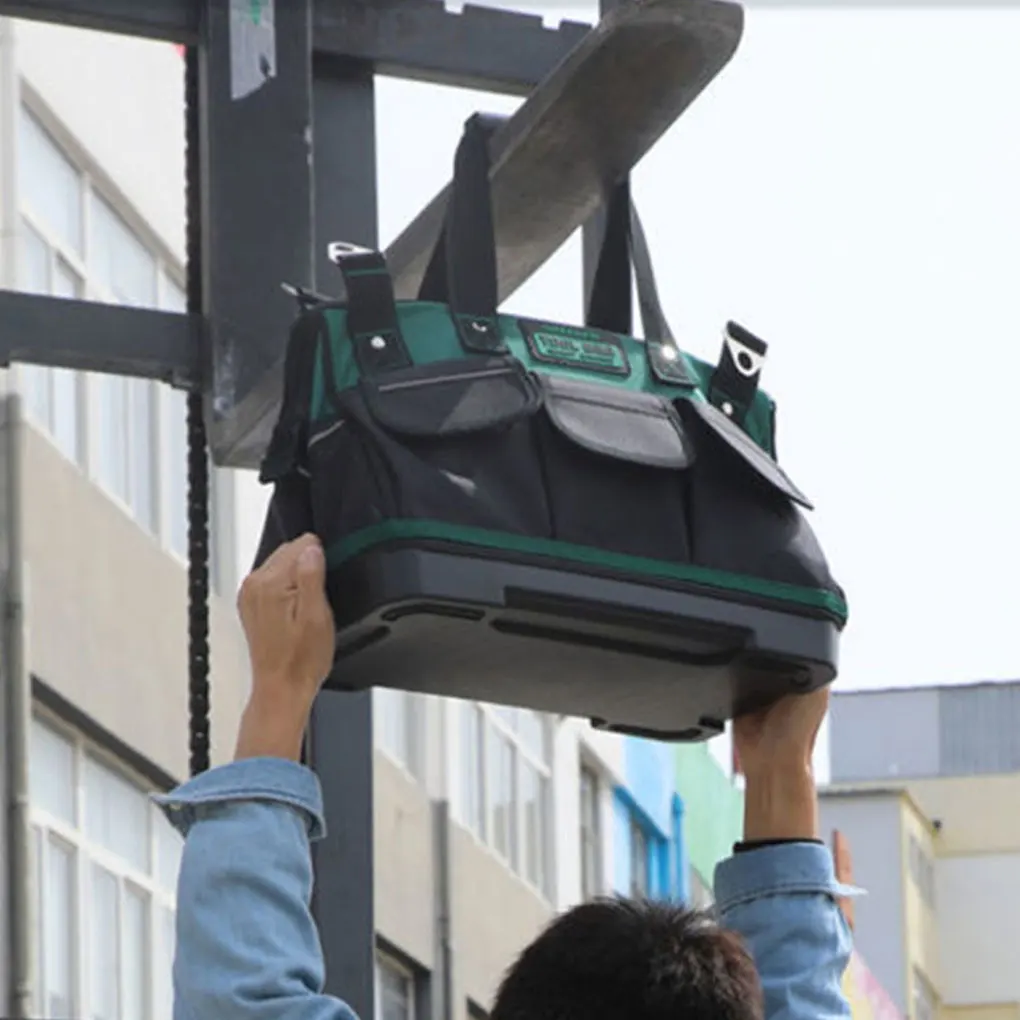 Bolsa de herramientas de tela Oxford, bolsas de electricista para carpintería, caja de almacenamiento multibolsillo, Kit de herramientas de mantenimiento ajustable