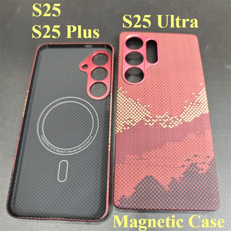 

Samsung Galaxy S25 Carbon Fiber MAGSAFE Shell, Super Magnetic Box, S25/S25plus High-end Light Luxury Stylish Mobile Phone Cover