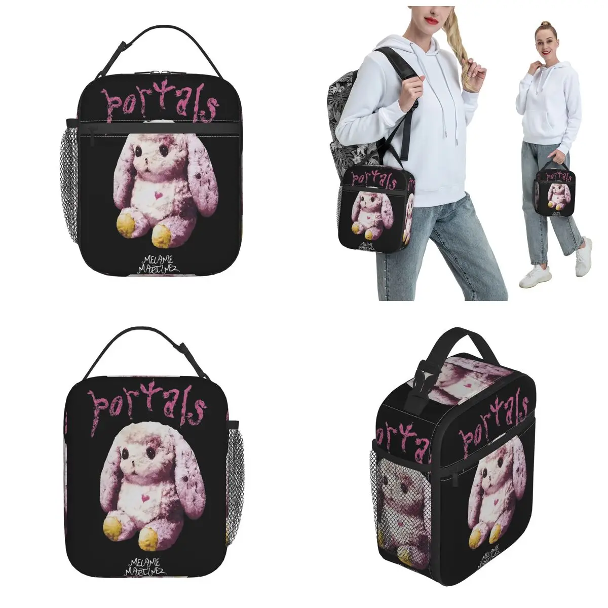 Pink Bunny Melanies Martinez Portals Insulated Lunch Bag Food Bag Leakproof Cooler Thermal Bento Box For School Office