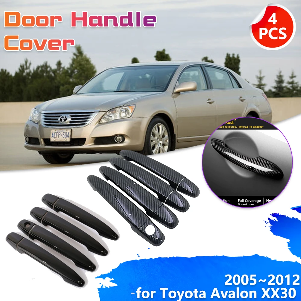 

Car Door Handle Cover for Toyota Avalon XX30 XL XLS 2005~2012 Black Trim Catch Carbon Fiber Set Stickers Exterior Accessories