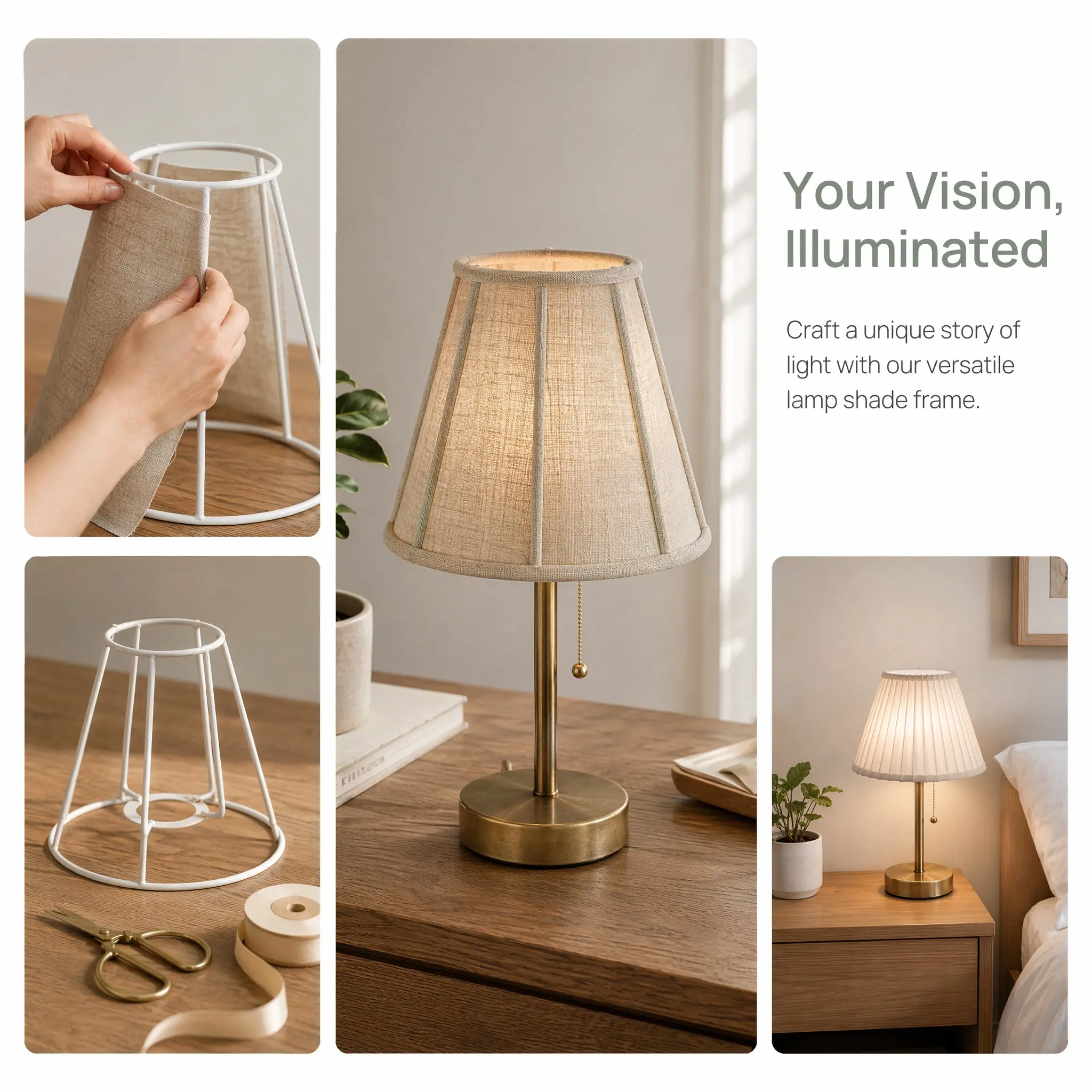 Stable Iron Lampshade Frame Drum Ring Bracket for DIY Table Ceiling Lamp Shade Metal Light Cage Holder Home Decor
