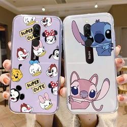 for Xiaomi Redmi 8 8A Phone Case Cute Cartoon Mickey Minnie Mouse Daisy Donald Duck Stitch Redmi8 A Clear Transparent Back Cover