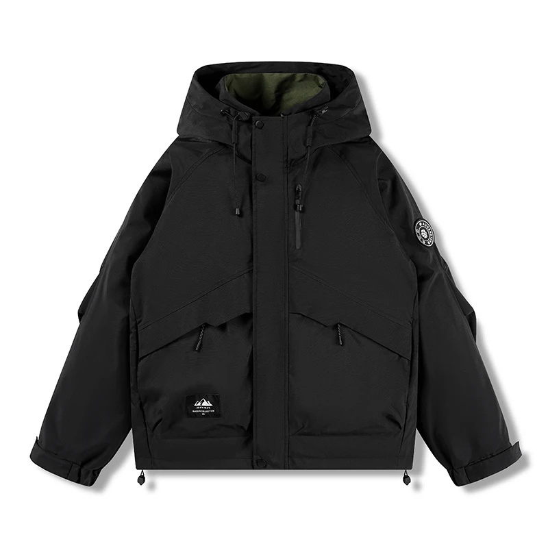 

Дышащая удобная мужская одежда с капюшоном, высококачественные парки, ветрозащитная верхняя одежда, уличная куртка на молнии, однотонная