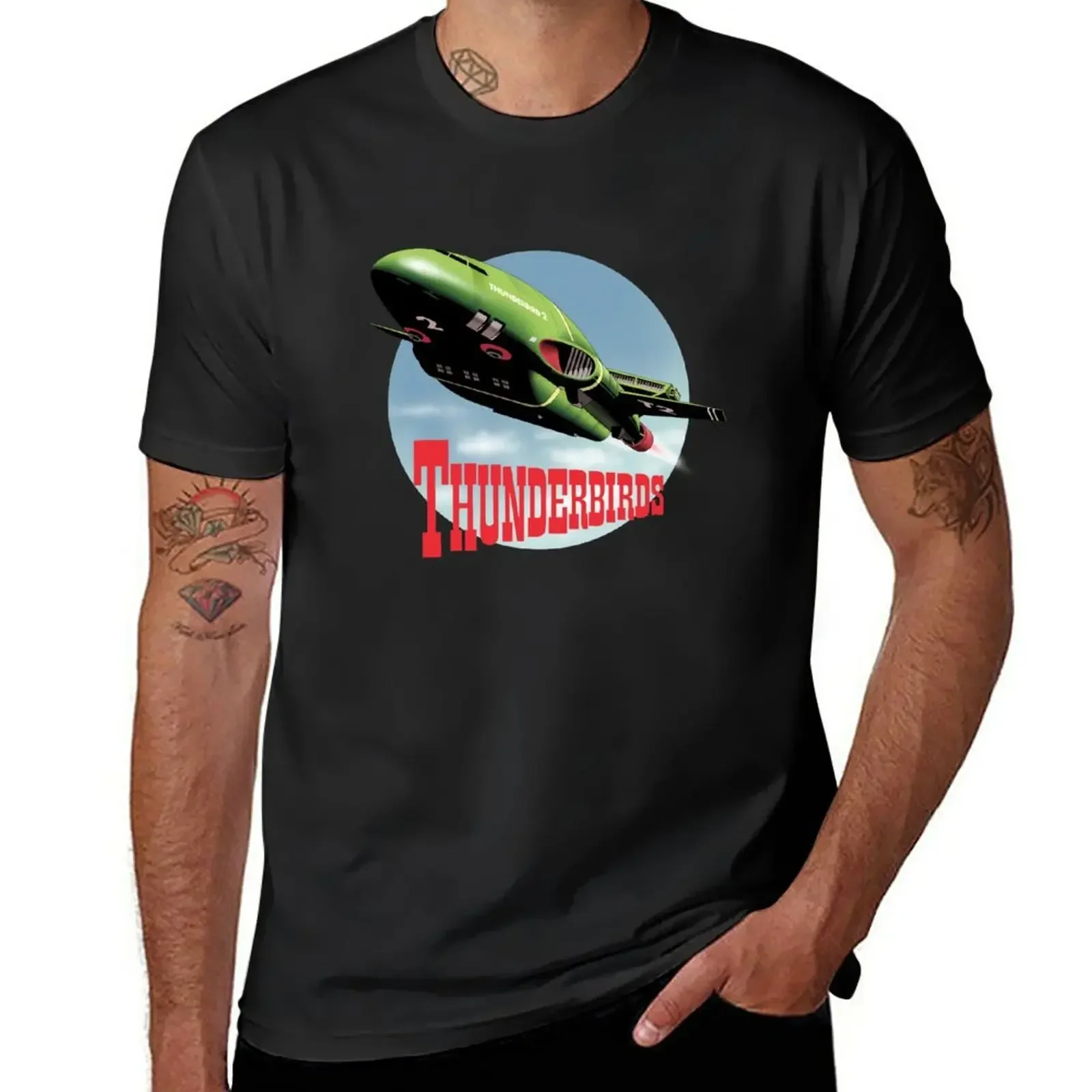 Thunderbird 2 from 'Thunderbirds' T-Shirt blondie black sweat shirt black for men graphic men clothing oversized Printing Tee