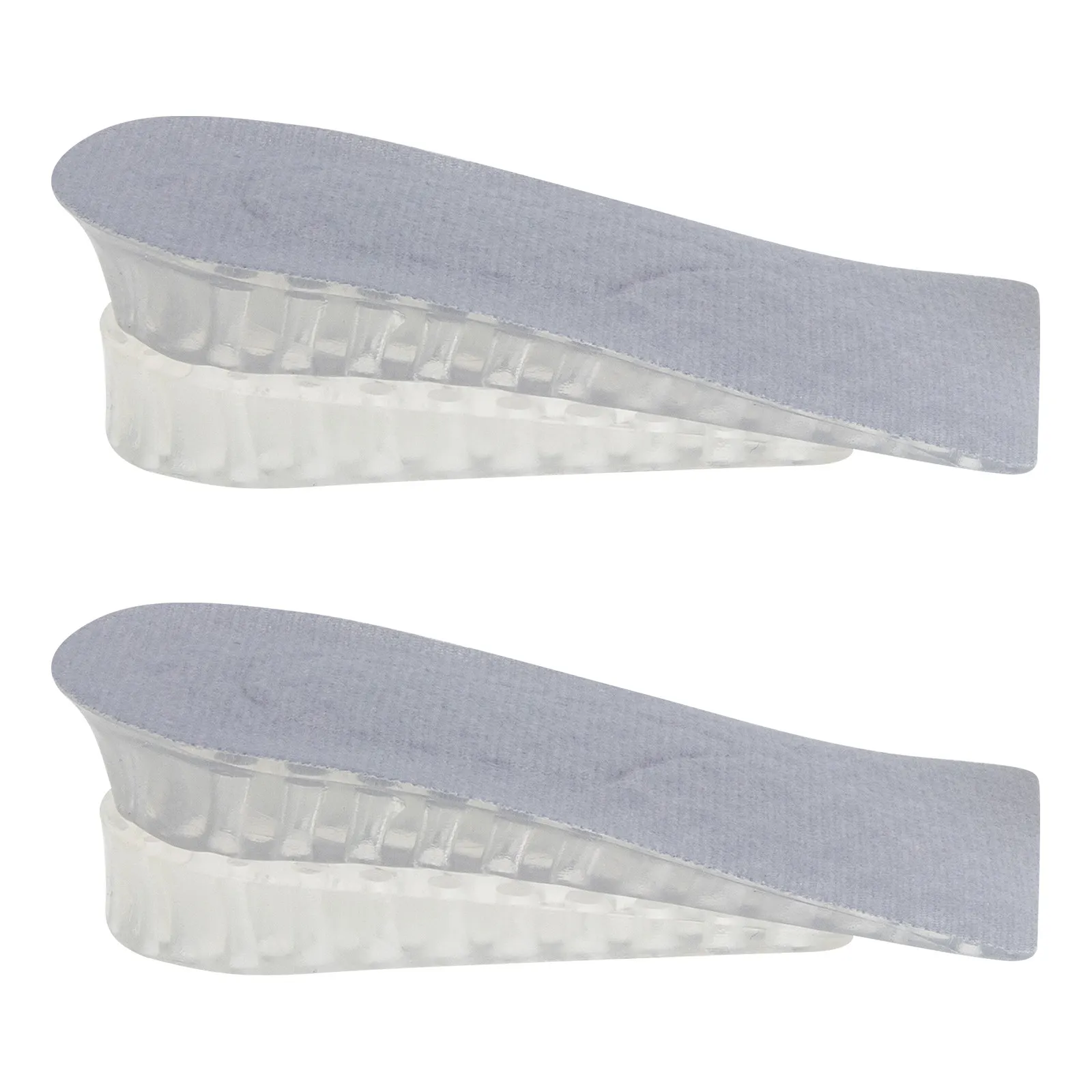 

2 пары стельок для увеличения роста, невидимые силиконовые подпяточники с амортизацией, удобные, дышащие, гибкие.