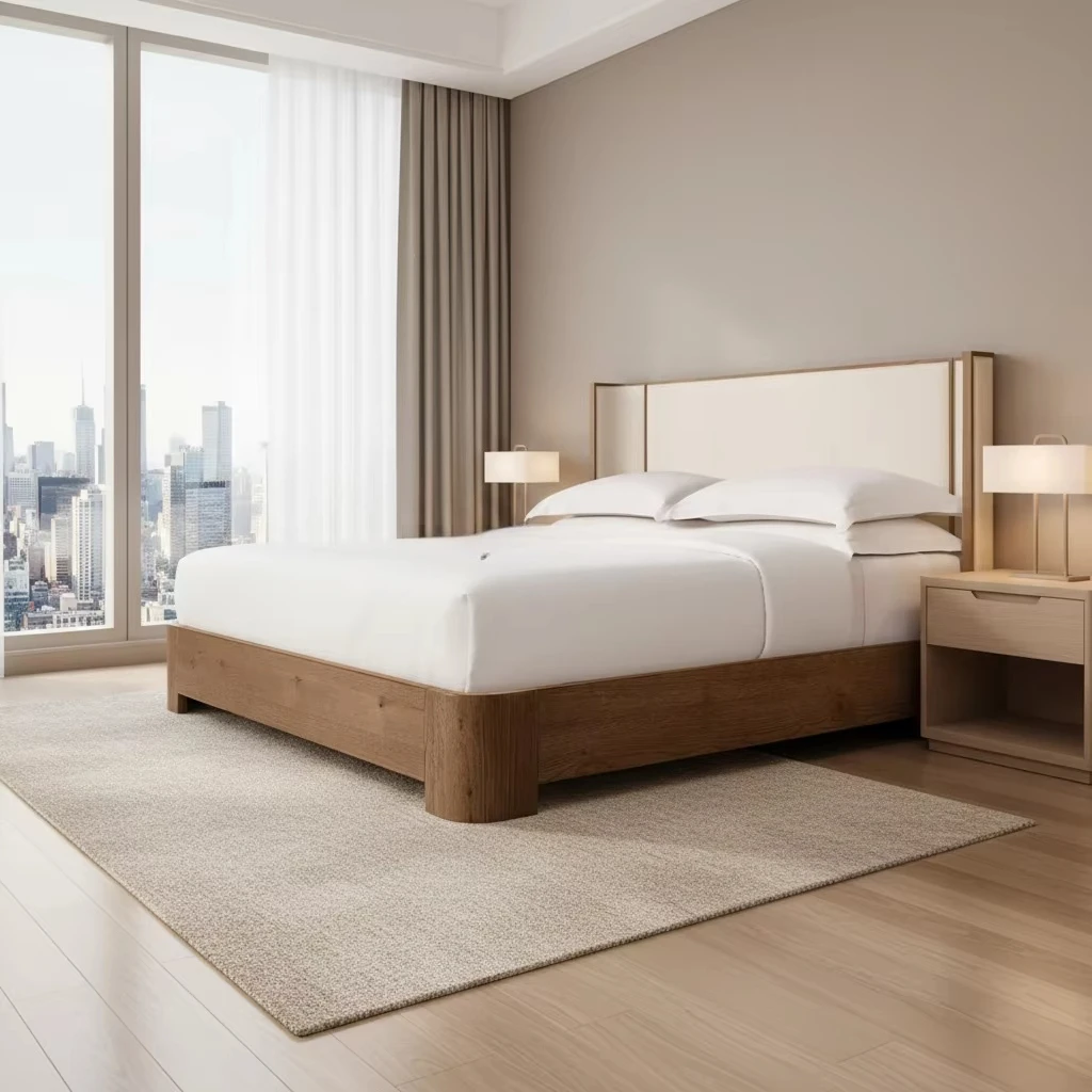 OE-Customizable French Solid Wood Luxury Shelter Bed King/Queen Size Classic Bedding Sets with Durable Wooden Frame·
