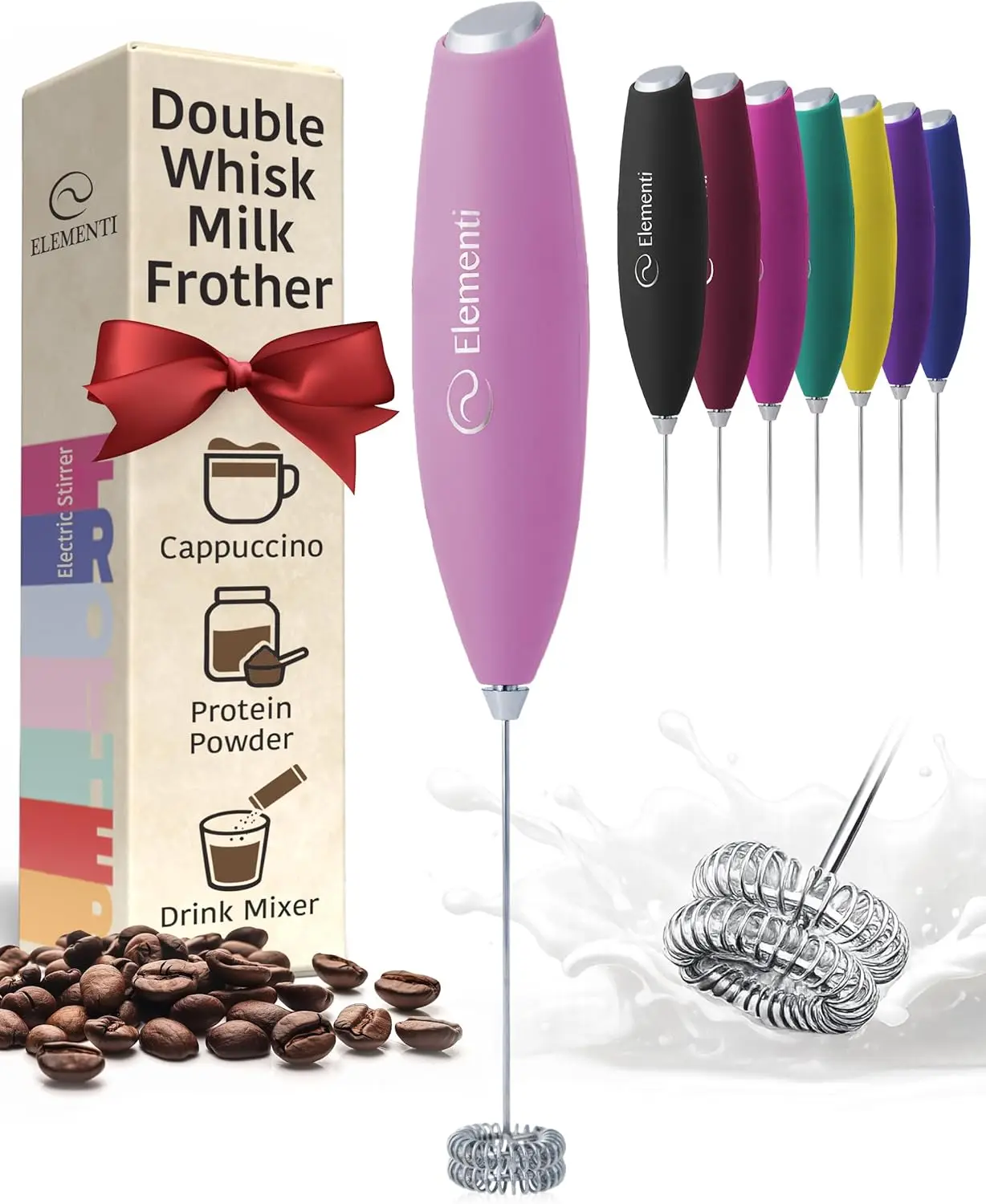 

Handheld Electric Milk Frother – Quick & Creamy Foam for Coffee, Matcha, Protein Shakes