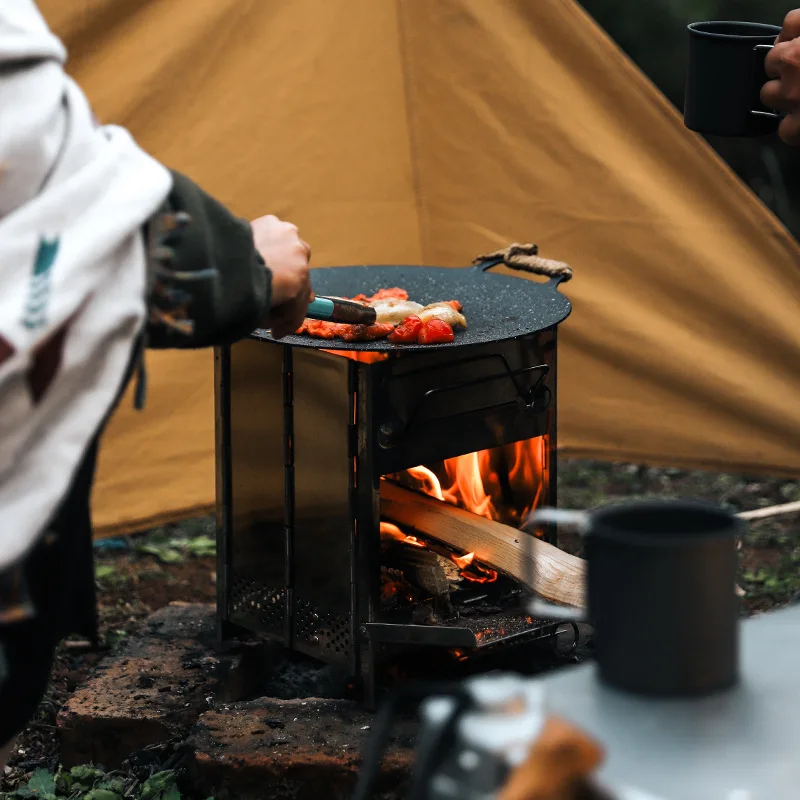 التخييم موقد حرق الأخشاب المحمولة للطي مخيم موقد للطي موقد المعسكر موقد للطهي في الهواء الطلق نزهة التنزه شواء