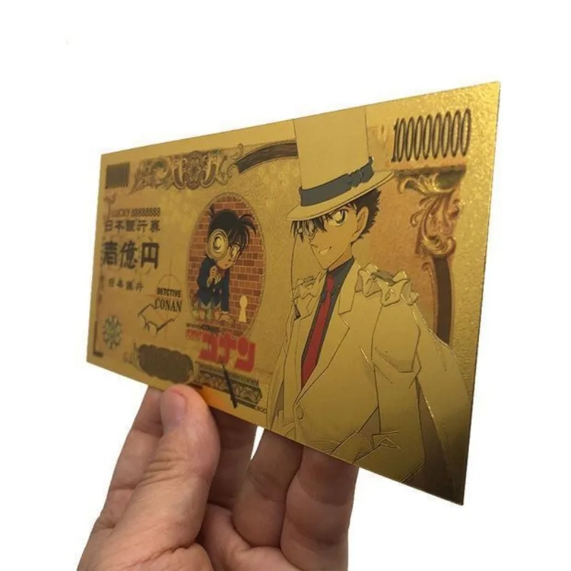 Detective Conan Cute Conan Phantom Thief Kid Mori Kogoro anime peripheral kawaii creative gold foil commemorative banknote gift