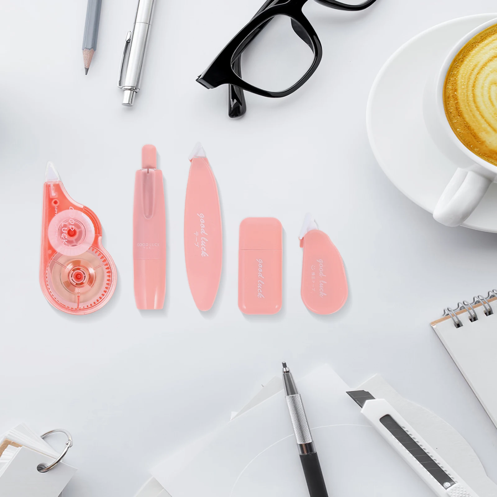 

5pcs Correction Silent Roller PET Material Japanese Supplies Cute White Tape Roller Out Japanese School Supplies Tape