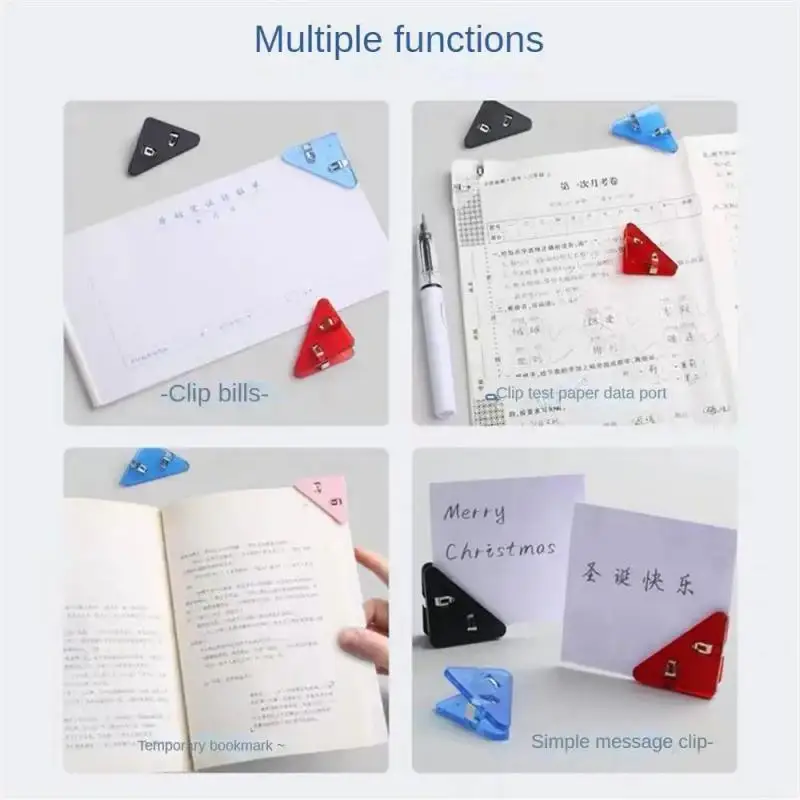 5pcs Mini Color Corner Clips Set Transparent & Solid Colorful Page Holder Paper Clip Clamp File Index Photo Office School