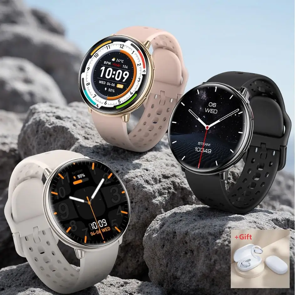 YB New Women smart watch 1.43-inch Amoled touch screen Portable Smart Health Partner Built-in GPS chip ultra-thin and light body