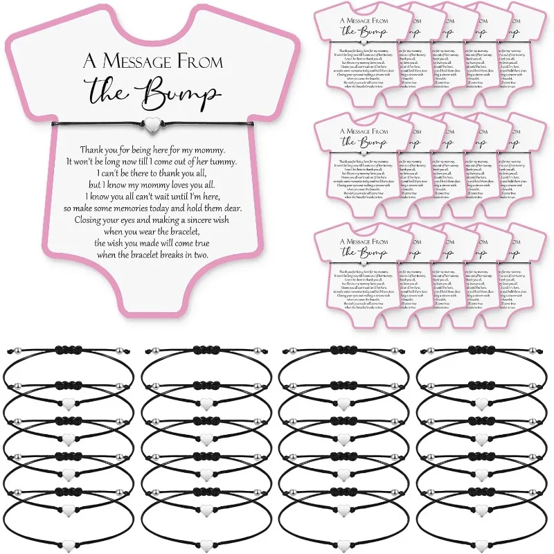 

10Set Adjustable Baby Christening Bracelet Little Footprint Festival Gift Bracelet Temple Cross Design White Card Paper Material