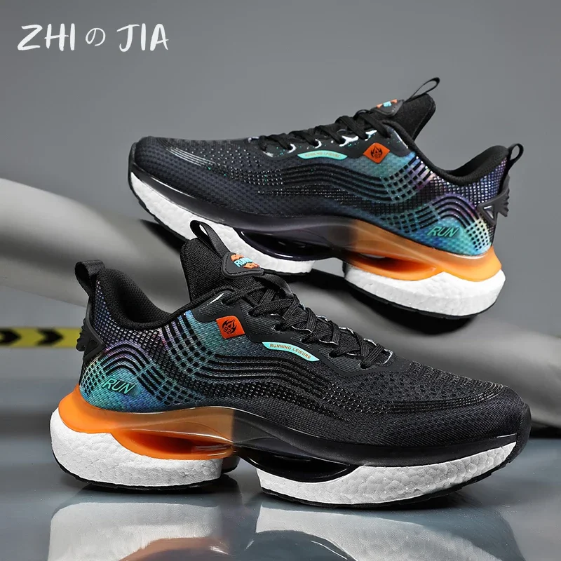 Autumn New Men's High Quality Glow Running Footwear Mesh Breathable Cushioning Anti Slip Durable Sneaker Fashion Casual Shoes