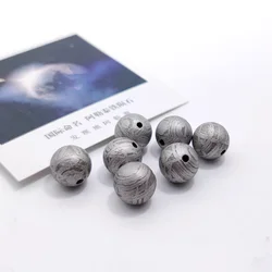 1Pcs Meteorite Beads 12mm Diameter Natural Altay Iron Meteorite Round Bead Home DIY Falling Stone Decoration Gift About 6g
