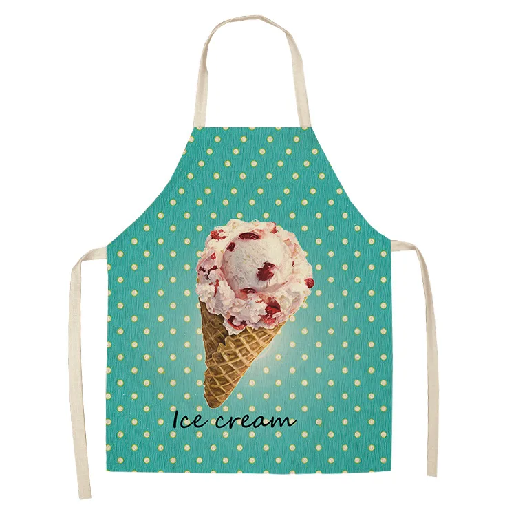 Cartoon Pastry Ice Cream Apron Kitchen Linen Stain Resistant Apron Home Cooking Coffee Baking Apron Kitchen Household Items