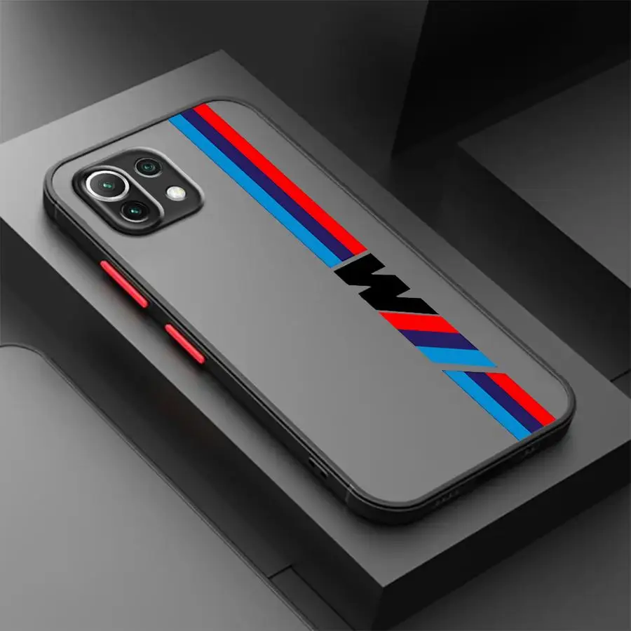 Red Blue Bars M Logo Matte Phone Case for Xiaomi Redmi Note 13 Pro11 Pro 10 Pro 8 9 9S 9T 12 Pro 5G 11S 12S Soft Cover Shell