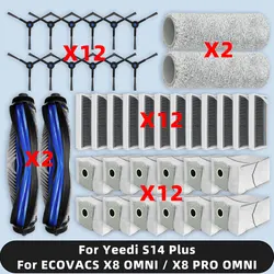 Compatible For ECOVACS DEEBOOT X8 OMNI / X8 PRO OMNI / Yeedi S14 Plus Parts Main Side Brush Hepa Filter Mop Dust Bag Accessories