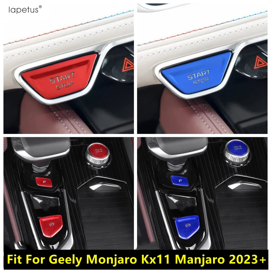 Center Control Gear Shift Auto Start Stop Button Sequins Sticker Cover Trim Accessories For Geely Monjaro Kx11 Manjaro 2023 2024