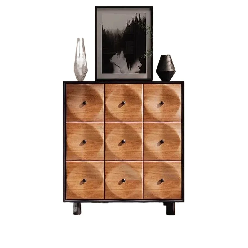 Solid wood foyer, porch cabinet hotel, decorative nine chest cabinets, sofa side cabinets