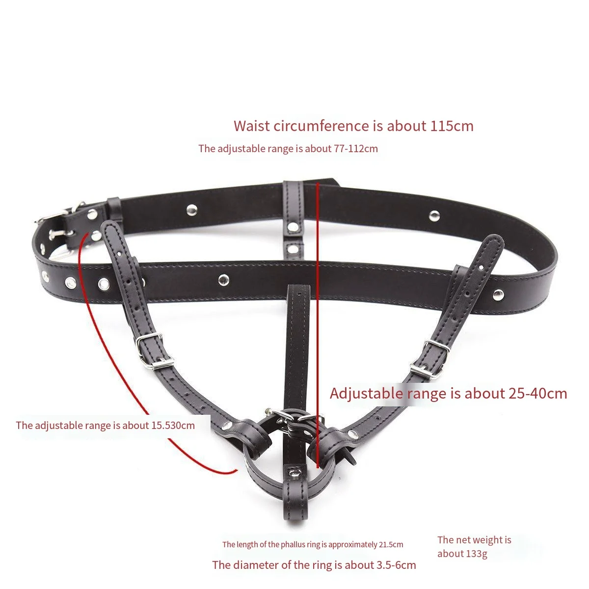 Black Leather Chastity Belt Underwear Lock Penis Ring Pants Adult Alternative Flirting Sex RolePlay Toys for Men and Couples