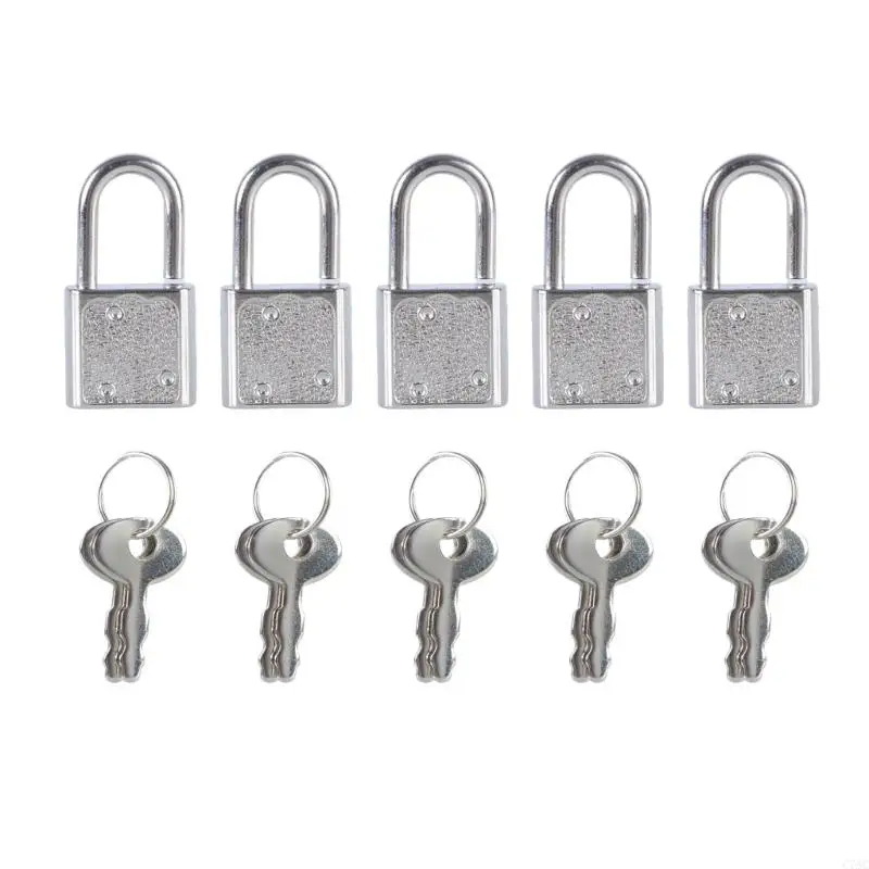 5pcs Maltas portátiles portátiles Lock Lock Lock Lock Lock Zincs Locklet Larlete aleación con llave C7AC fácil usar