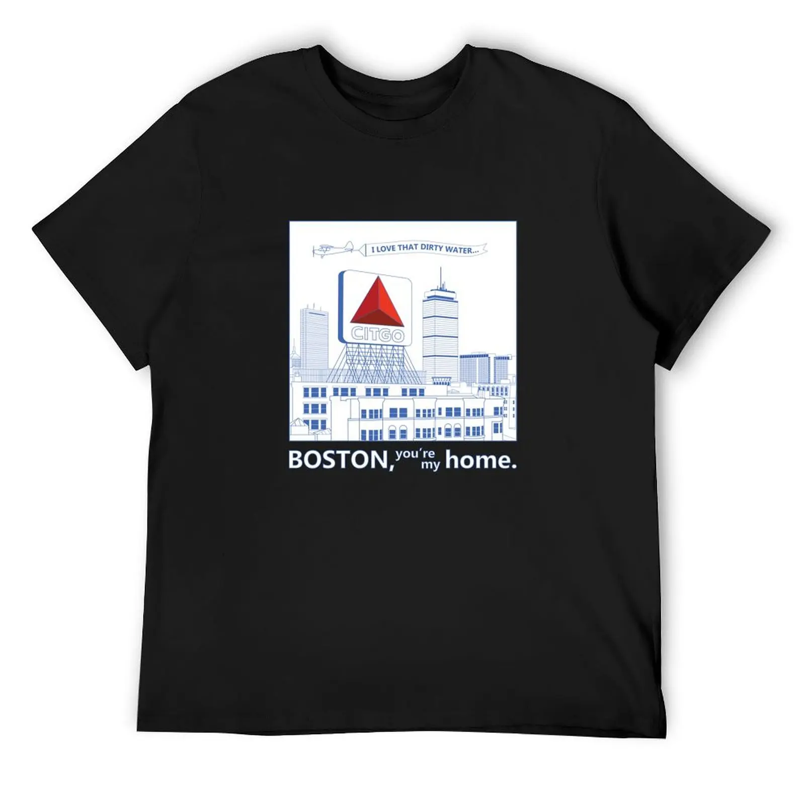 Ode to Boston/I Love That Dirty Water (white lettering) T-Shirt custom shirt vintage t shirts heavy weight t shirts for men