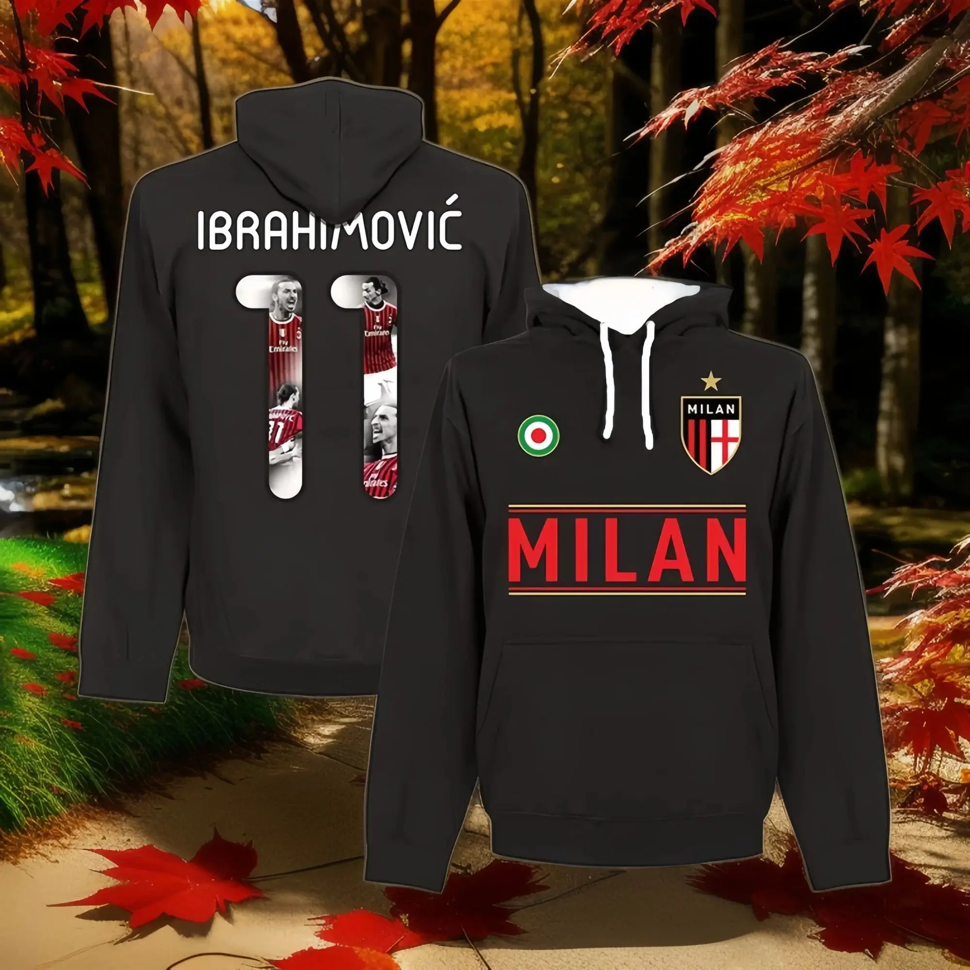 

2025 Top Selling Football AC Milan Retro Commemorative Edition Spring and Autumn Hoodie Family Wear Comfortable and Breathable