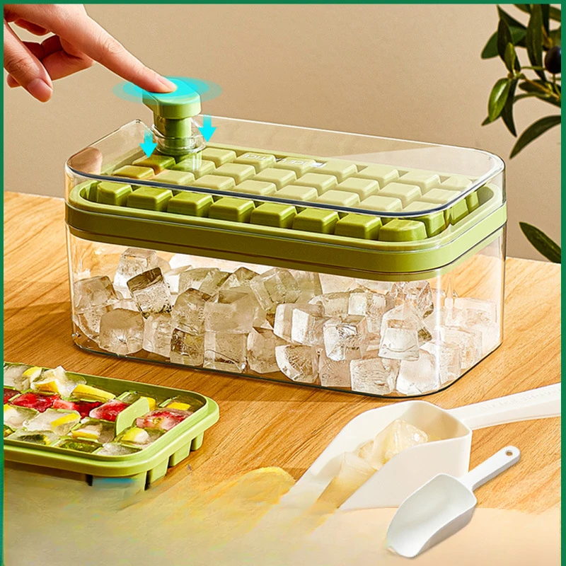 

New Press Ice Cube Mold Household Ice Storage Ice Maker DIY Complementary Food Fast Frozen Tool Abrasive Tool with Lid